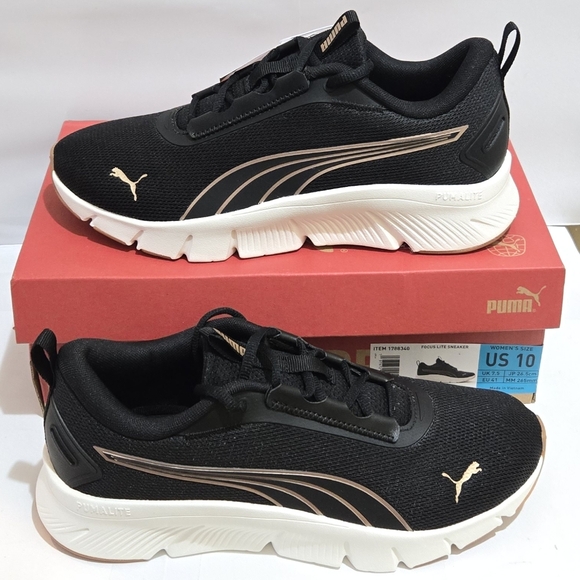 Puma Shoes - Puma Focus Lite Women's Black Rose Gold Lightweight Running Shoes